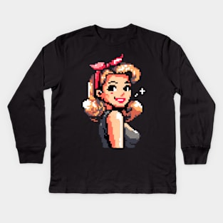 pin up art Kids Long Sleeve T-Shirt